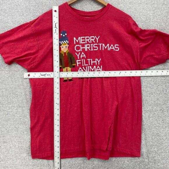 Home Alone Shirt Mens X Large Red Short Sleeve Merry Christmas Ya Filthy Animal - Picture 5 of 7